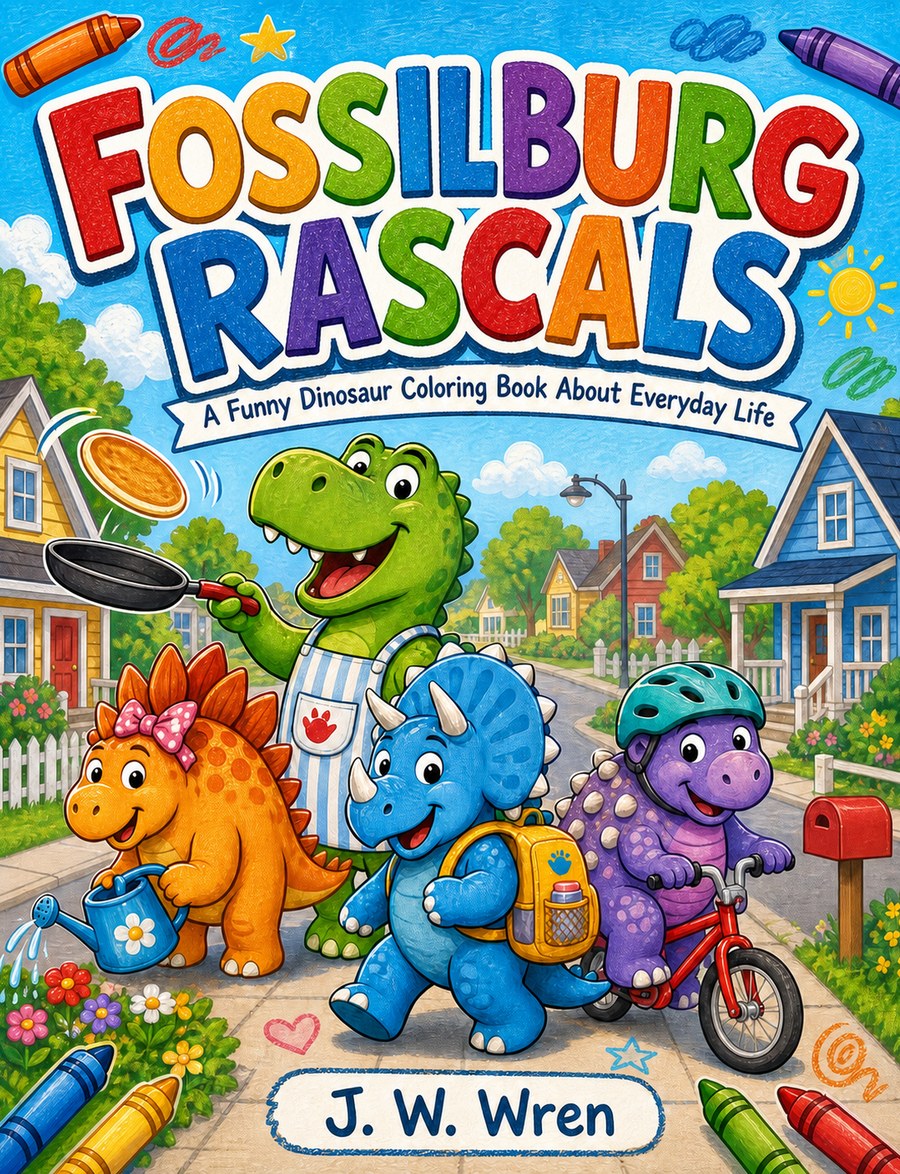Cover of the Fossilburg Rascals coloring book